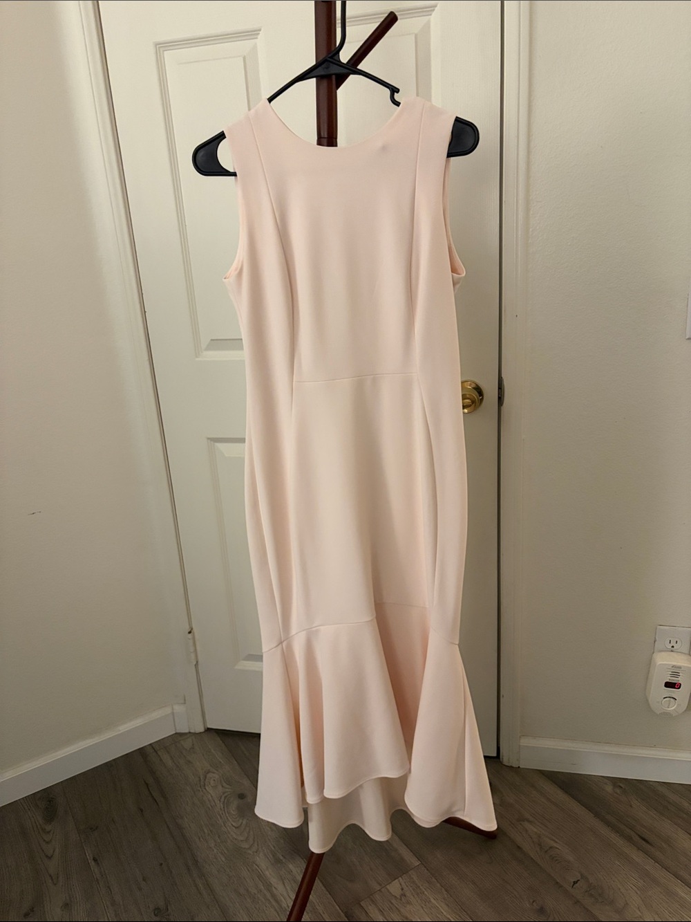 Calvin Klein Blush Midi Dress with Fluted Hem